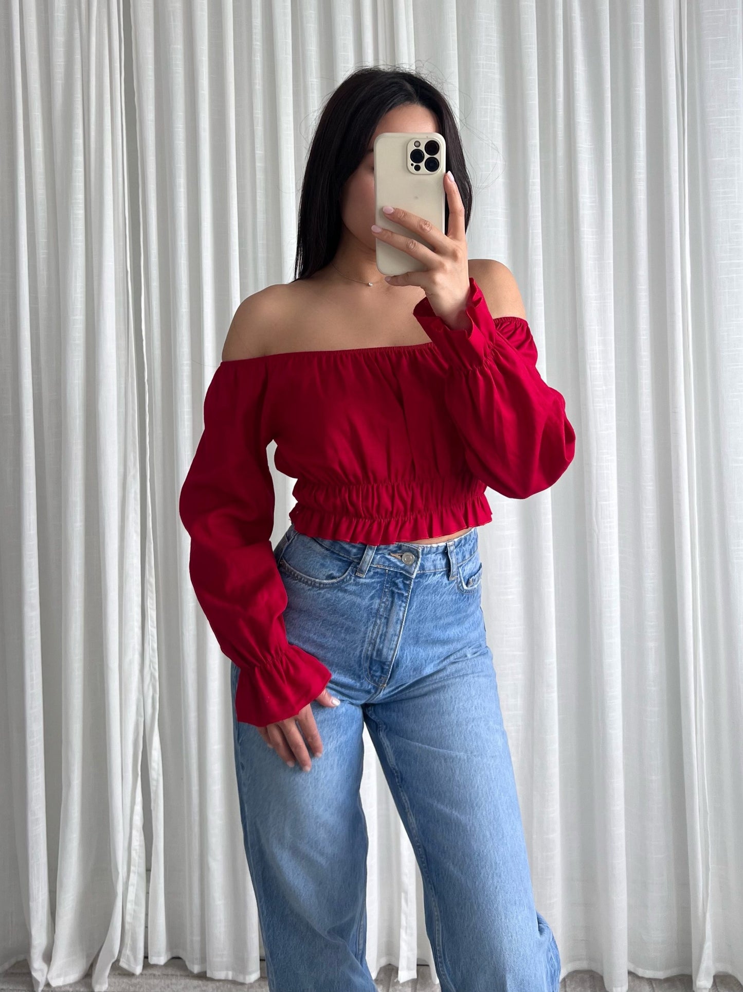 Leni top red