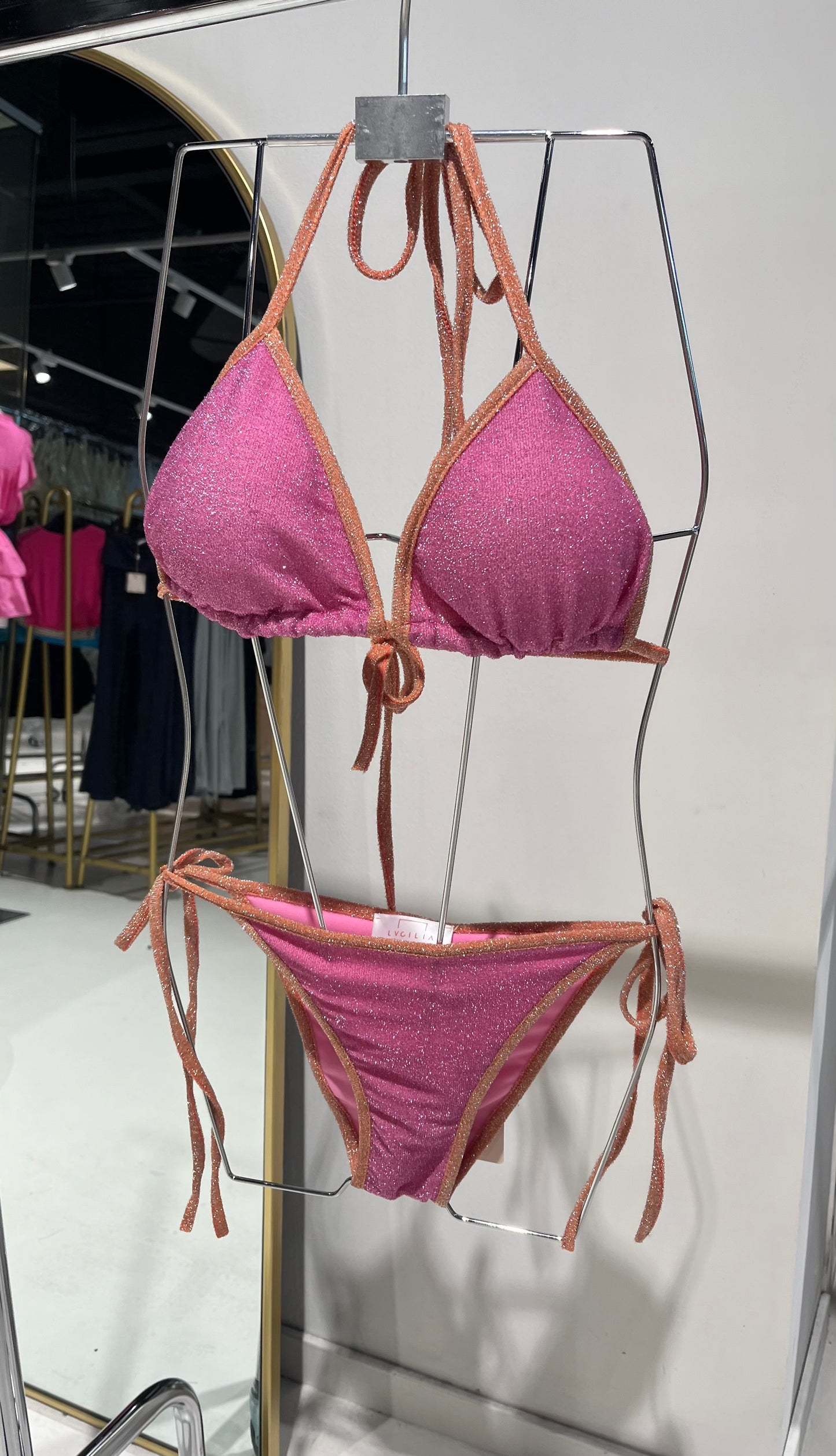 Lurex bikini pink