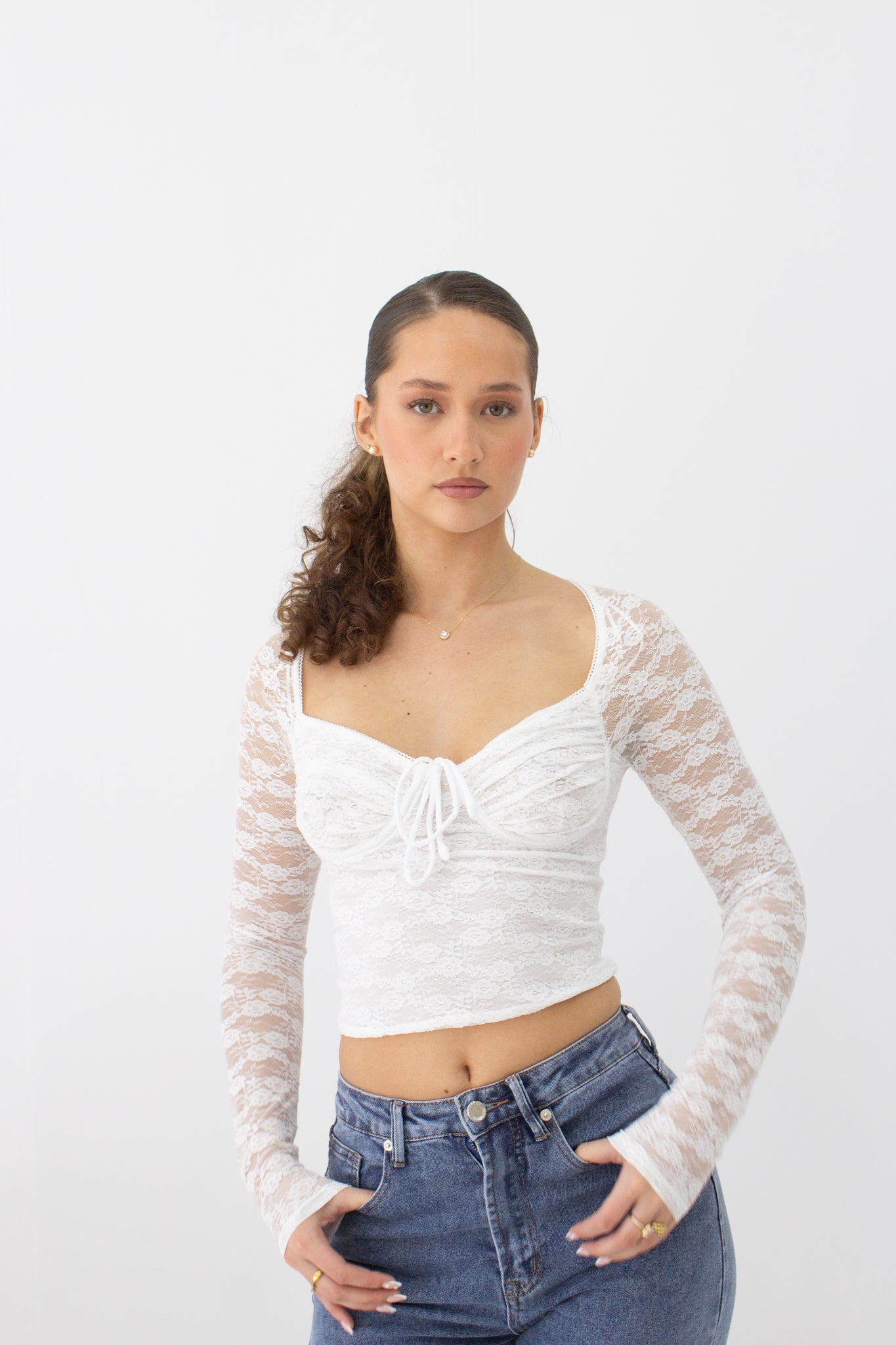 Connie top white