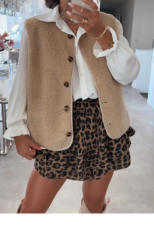 Teddy gilet camel