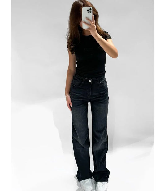 Donna straight leg jeans black