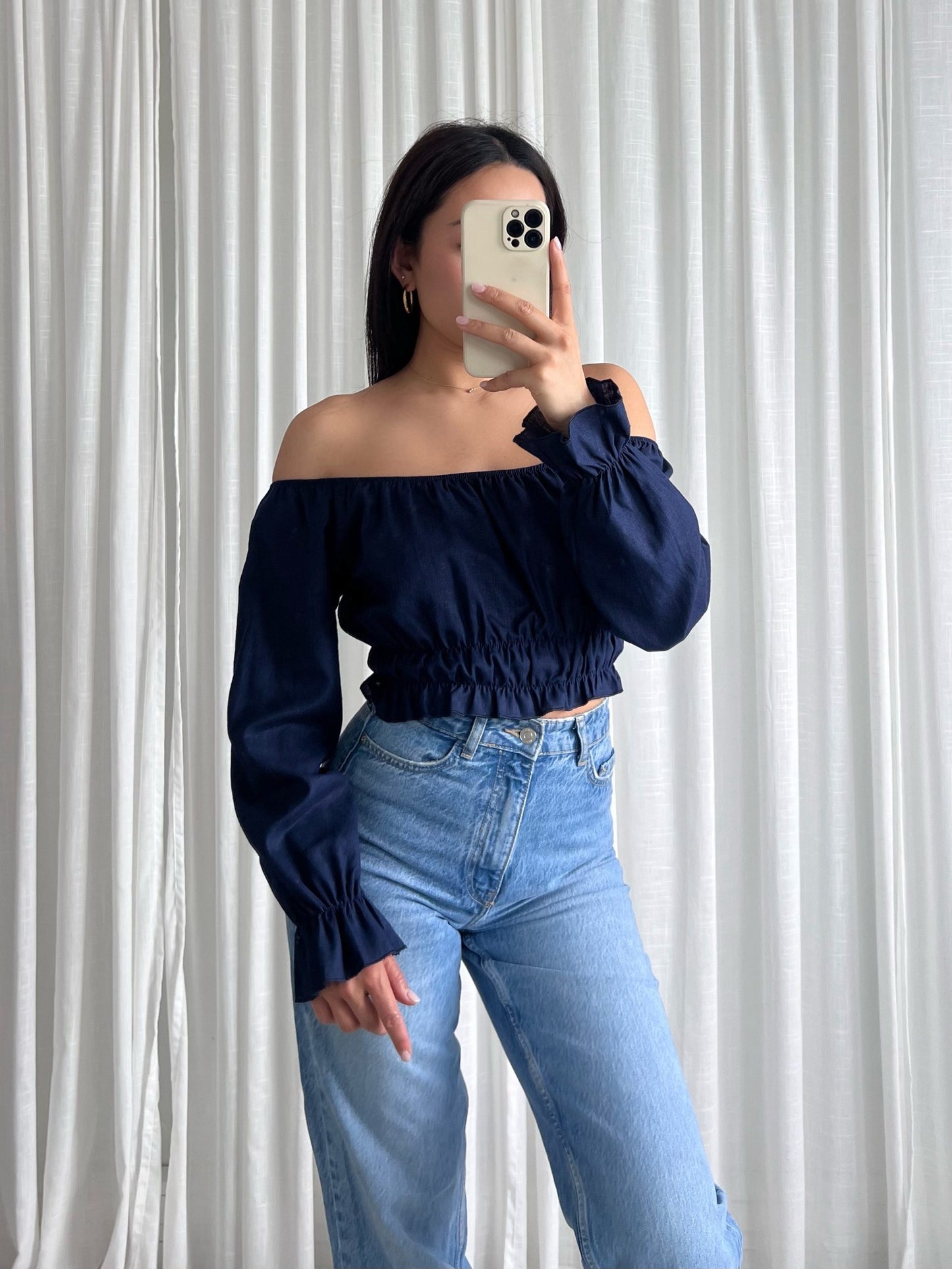 Leni top navy