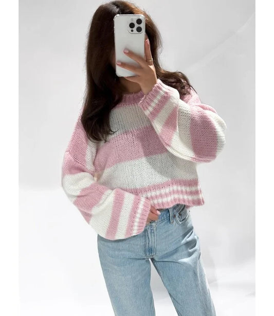 Alora striped sweater pink