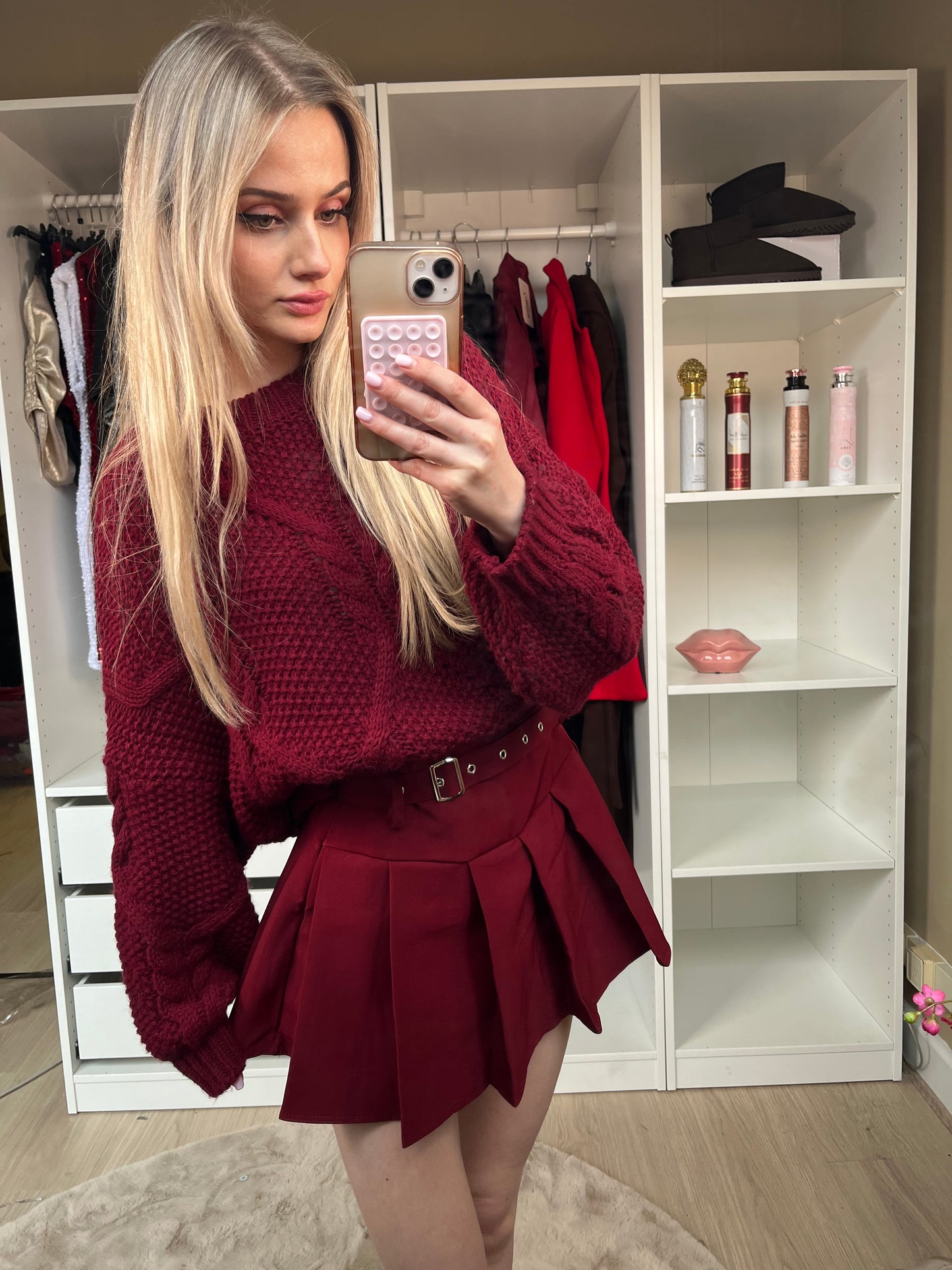 Lana skort burgundy